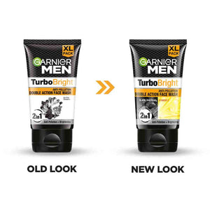 Garnier Men, Face Wash, TurboBright Double Action (Pack of 2)