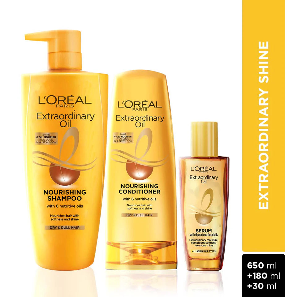 L'Oreal Paris Extraordinary Oil Hair Combo For Shiny & Frizz-Free Hair (3 pcs)