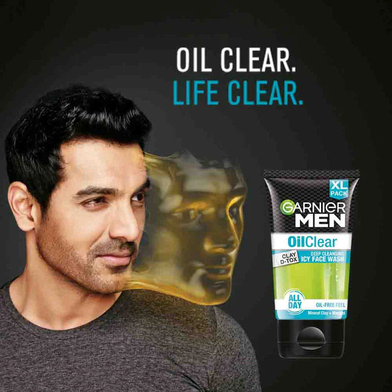 Garnier Men Oil Clear Deep Cleansing Face Wash (Pack of 2)